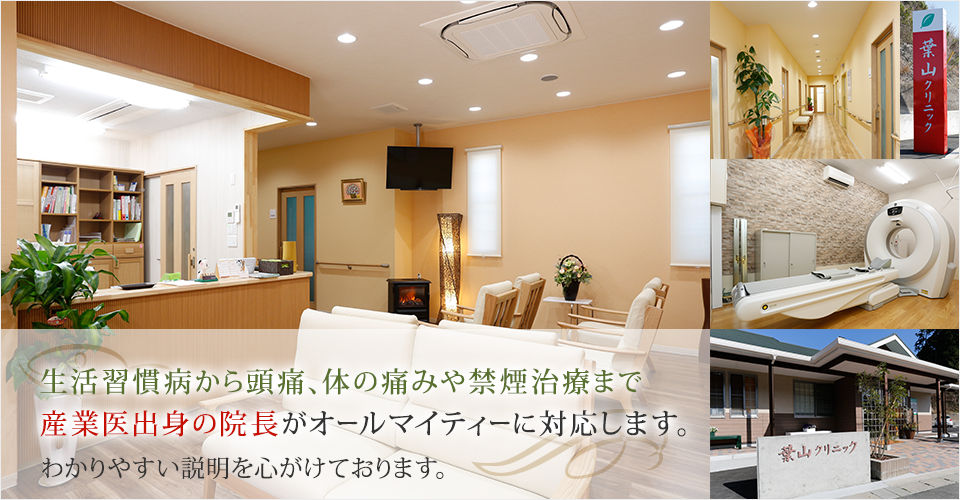 生活習慣病から頭痛、体の痛みや禁煙治療まで産業医出身の院長がオールマイティーに対応します。わかりやすい説明を心がけております。
